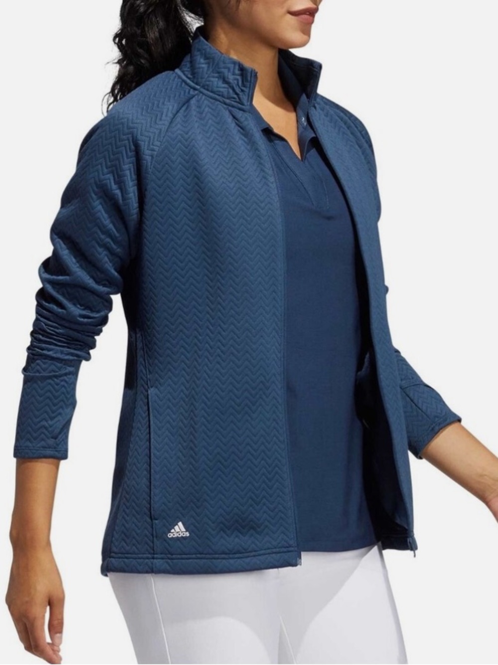 Adidas Textured Layer Track Jacket in Navy